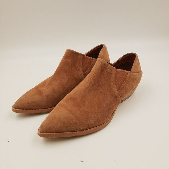 Steve Madden ankle booties size 8.5 camel color pointed toe slight heel - Picture 1 of 11